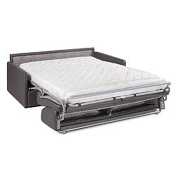 Vente-Unique Canapé 4 places convertible express en simili gris - Couchage 160 cm - Matelas 14 cm CALIFE