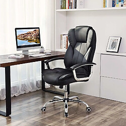 SONGMICS Fauteuil de bureau, Large assise rembourrée, avec Appui-tête, Hauteur réglable, Ergonomique, Noir OBG57B