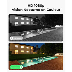 Reolink 1080P Caméra Surveillance 2,4GHz WiFi Extérieure, Projecteur LED, Sirène, Alerte de Mouvement PIR, Audio Bidirectionnelle, Imperméable, Stockage Cloud et Local, Noir