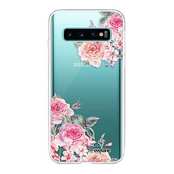 Coque Samsung Galaxy S10 360 intégrale transparente Roses roses Ecriture Tendance Design Evetane. 