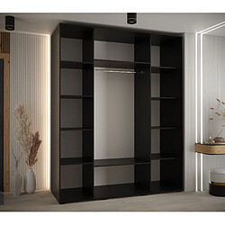 Avis Abiks Meble Armoire à portes coulissantes Davos 3 235.2 x 200 x 60 3 portes coulissante (Noir/Chêne artisan/Argent)