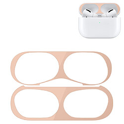 Wewoo Pour Apple AirPods Pro Étui de protection casque sans fil Autocollant protecteur en métal couleur chair 