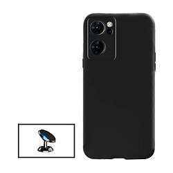 PHONECARE Kit Support Magnétique de Voiture + Coque Silicone Liquide pour Realme 9i - Noir 