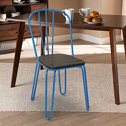 Ahd Amazing Home Design Chaises industrielles en acier Tolix pour bar et cuisine design Ferrum, Couleur: Bleu