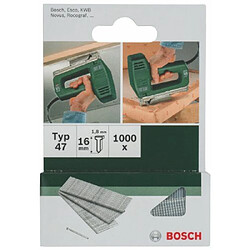 Bosch 2609255809 Set de 1000 clous d'agrafage Type 47 Longueur 16 Tête Largeur 1,8 mm Epaisseur 1,27