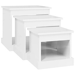 Acheter vidaXL Tables basses 3 pcs blanc brillant bois d'ingénierie