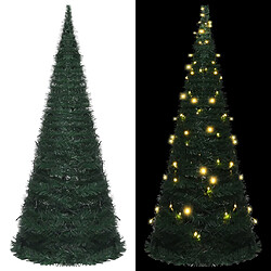 vidaXL Sapin de Noël artificiel pré-éclairé avec guirlandes vert 210cm