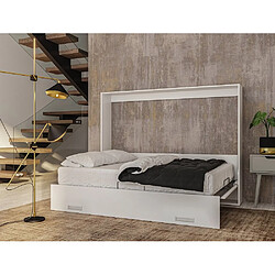 Avis Inside 75 Armoire lit escamotable VERTIGO blanc mat couchage 140*200 cm