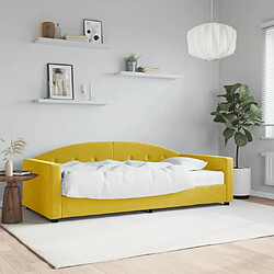 Maison Chic Lit de jour avec matelas, Lit de repos Lit d'invité pour Salon Chambre,Canapé-lit jaune 90x200 cm velours -MN16348