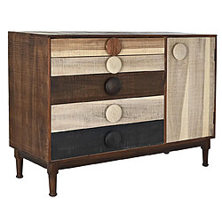 Pegane Buffet haut Meuble de rangement en bois de Sheesham multicolore - Longueur 120 x Hauteur 85 x Profondeur 45 cm 