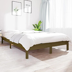 vidaXL Cadre de lit sans matelas marron miel bois massif