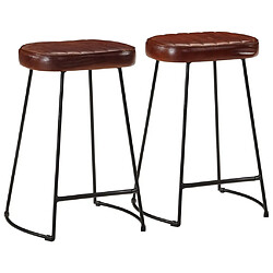 vidaXL Tabourets de bar lot de 2 marron foncé 41x29x62 cm