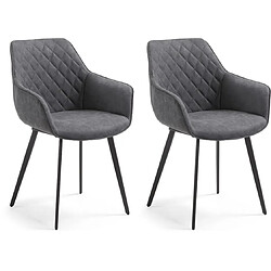 LF SALON Chaise Lot de 2 chaises Aminy graphite 