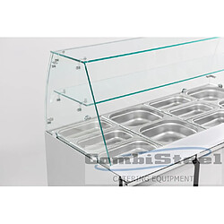 Saladette réfrigérée 4 GN 1/1 - Vitrine en verre 3 portes - Combisteel