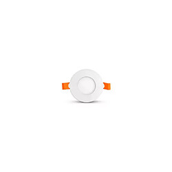 Plafonnier LED Encastrable AC220/240V 3W 235lm 120° Etanche IP40 IK06 Ø90mm - Blanc du Jour 6000K perçage Ø75mm