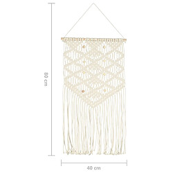 vidaXL Cintre mural en macramé 40x80 cm Coton pas cher