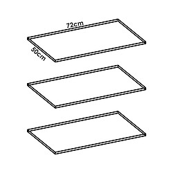 Pegane Lot de 3 étagères pour armoire en bois mélaminé coloris blanc- Longueur 72 x Profondeur 51 x Hauteur 1,6 cm