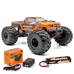 Pack Complet Monster Truck électrique 1/10ème Hobbytech Rogue Terra Charbon RTR Orange 