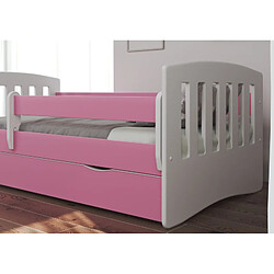 Lit Classic 1, rose, sans tiroir, matelas 140/80