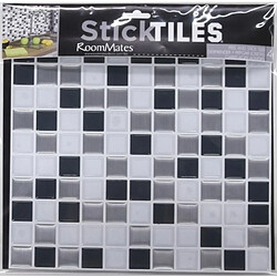 Avis Thedecofactory STICK TILE - Carrelage mural faïence adhésive motifs mosaïques noir et blanc - 4 plaques 26x26cm