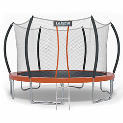 Trampoline Extérieur Ø366cm Orange Rond LeJump Sunrise Grand Trampoline pour Enfants