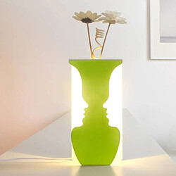 Totalcadeau 2 en 1 Lampe décorative en forme de deux visages et vase pour fleur