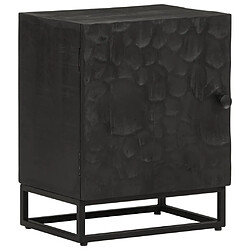 vidaXL Table de chevet noir 40x30x50 cm bois massif manguier et fer