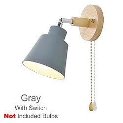 Avis Universal Intérieur nordique Lampe murale en bois côté lit 27 chambre couloir 47 lampes murales 4 couleurs avec fermeture à glissière interrupteur pivotant librement (gris)