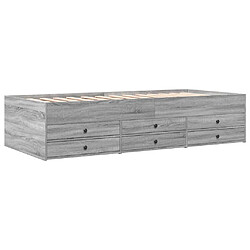 Maison Chic Lit d'appoint | Lit de jour | Lit de repos et tiroirs sonoma gris 75x190 cm bois d'ingénierie -GKD70516