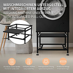 ML-Design Socle de machine à laver avec étagère extensible base sèche-linge en acier noir