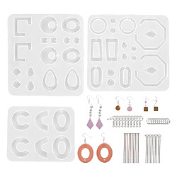 203 Pièces Bricolage Silicone Boucle D'oreille Moule Ensemble époxy Coulée Boucle D'oreille Fabrication De Bijoux