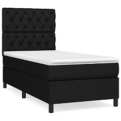 Maison Chic Lit Adulte - Lit simple Lit à sommier tapissier et matelas moelleux - Meuble de Chambre - Noir 80x200 cm Tissu -MN10102