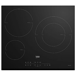 Table de cuisson à induction 60cm 3 feux 7200w noir - HII63200MTB - BEKO