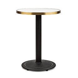 Table de bistrot style - Blumfeldt - Style Art Nouveau - 57,5 x 72 cm (ØxH - plateau rond en marbre - Noir , blanc & or