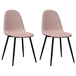 vidaXL Chaises à manger lot de 2 rose velours