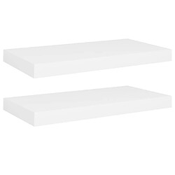 vidaXL Étagères murales flottantes 2 pcs blanc 50x23x3,8 cm MDF