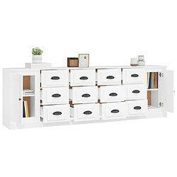 Acheter Maison Chic Ensemble de 3 Buffets,commode,console pour rangement Blanc Bois d'ingénierie -MN15277