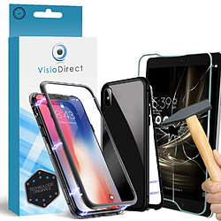 Verre trempé pour iPhone 11 6.1"" + coque magnétique noir de protection anti choc -Visiodirect- 