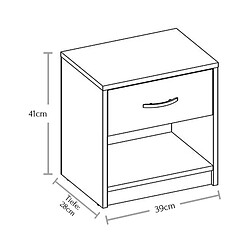 Avis But Chevet 1 tiroir BART imitation Chêne et blanc