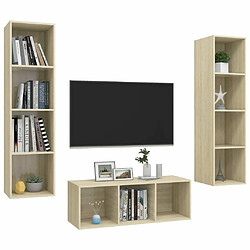 Avis Maison Chic Ensemble de meubles TV 3 pcs pour salon - Chêne sonoma Aggloméré -MN25789