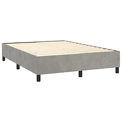 Avis vidaXL Sommier à lattes de lit et matelas Gris clair 140x190cm Velours