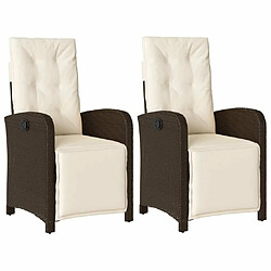 Maison Chic Lot de 2 Chaises inclinables de jardin avec repose-pied rotin -GKD33977