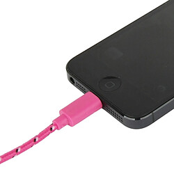 Wewoo Câble Magenta pour iPhone 6 et 6 Plus / 5 5S 5C, Longueur de câble: 1 m de charge de transfert de données USB en nylon de 1 m, Style de fabrication en de / recharge de USB