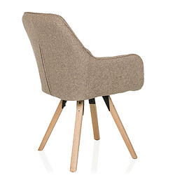 Chaise visiteur / Chaise de salle à manger SCANDI SOFT tissu beige hjh LIVING pas cher