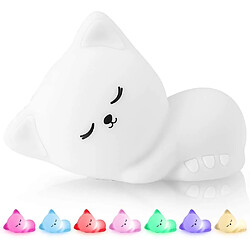 Universal Veilleuse pour bébé, lampe de chevet tactile, veilleuse portable pour bébé adulte, lumière LED, cadeau d'anniversaire lumineux, veilleuse en silicone 7 couleurs, (blanc)