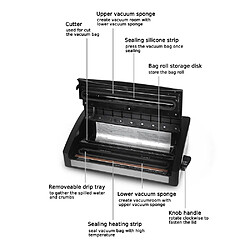 Acheter Universal Machine d'étanchéité sous vide Machine d'étanchéité alimentaire sous vide Machine d'emballage de cuisine commerciale Standard 220V/110V 1 rouleau de sac libre Fabrication en coupe-machine - Machine d'étiquetage alimentaire sous vide(Gris)