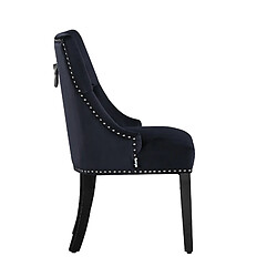 Avis Home Design International Lot de 4 Chaises Capitonnées en Velours Noir - Style Classique & Design - Pieds en Bois - Salle à Manger, Salon ou Coiffeuse - Windsor