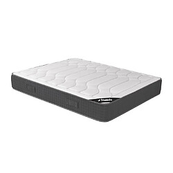 Vente-Unique Ensemble 160 x 200 cm sommier coffre blanc + matelas mémoire de forme ép.28cm - GIZEUX de YSMÉE