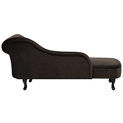 Beliani Chaise longue en velours marron côté droit style Chesterfield NIMES pas cher