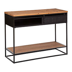 Pegane Console avec 1 porte en bois / fer coloris noir - Longueur 110 x Profondeur 40 x Hauteur 85 cm